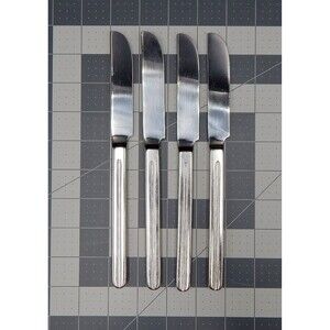 Retroneu INFINITE Stainless Dinner Knives Serrated 18/8 Korea Glossy Flatware 4P